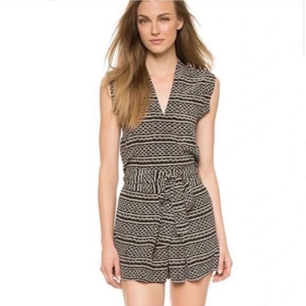Madewell Black and White Shorts Romper
